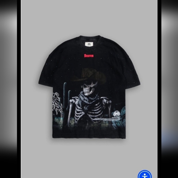 Darc Sport Heaven Has To Wait Cowboy Skeleton Tee - Picture 1 of 6